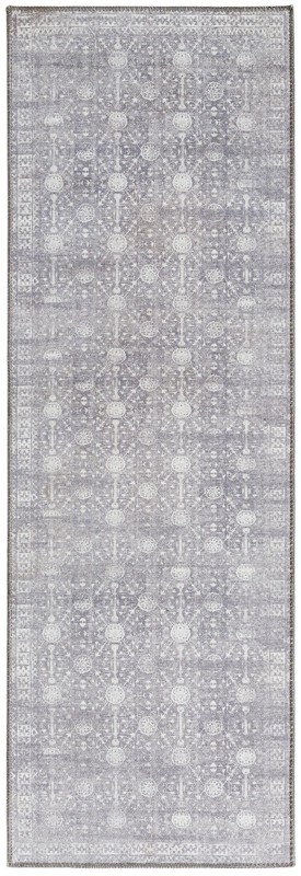 Garrison · Medallion Washable Rug, gray and ivory