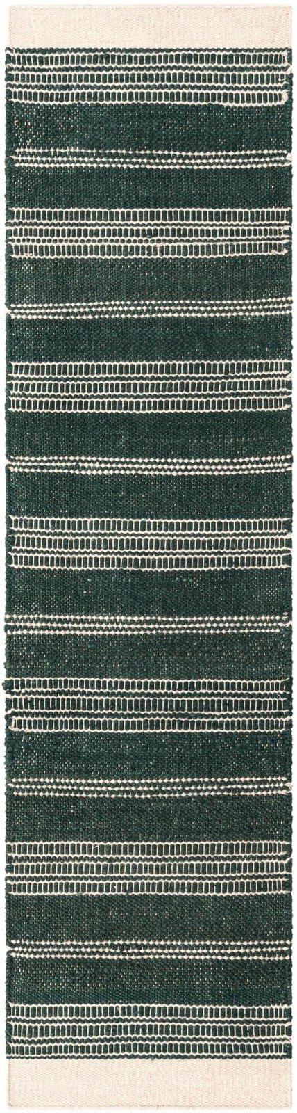 2' x 8' Galway · Striped Wool Rug, hunter green