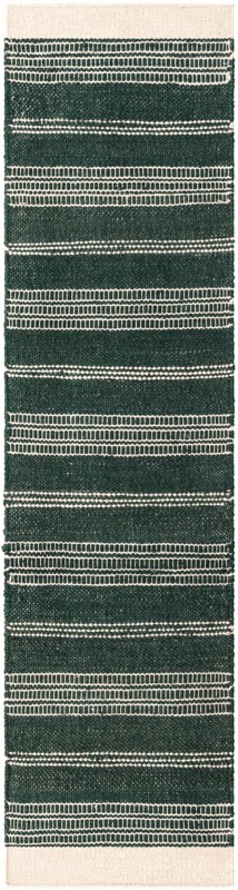 2' x 8' Galway · Striped Wool Rug, hunter green