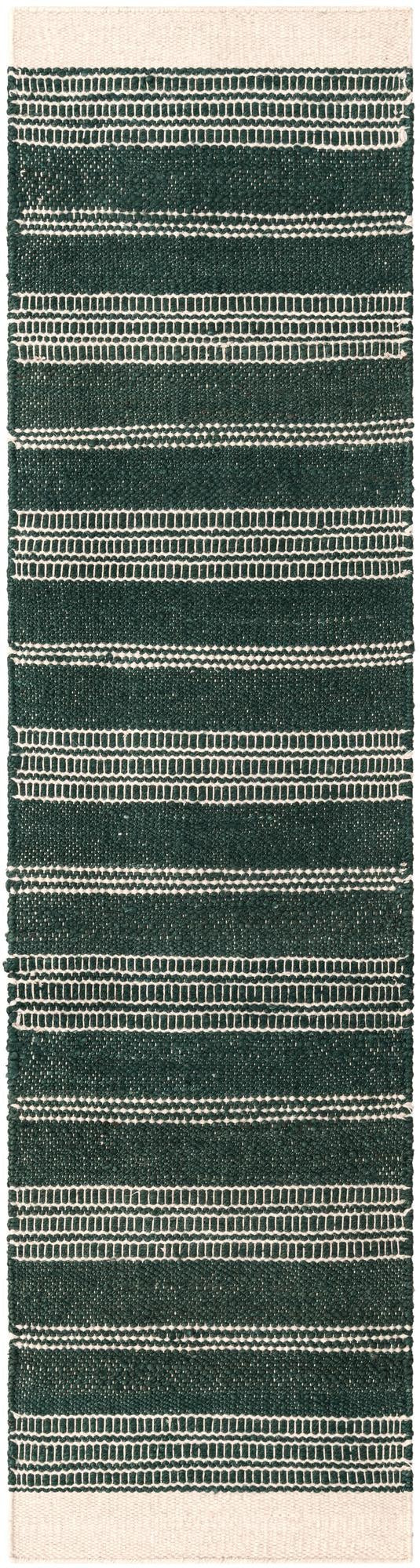 2' x 8' Galway · Striped Wool Rug, hunter green