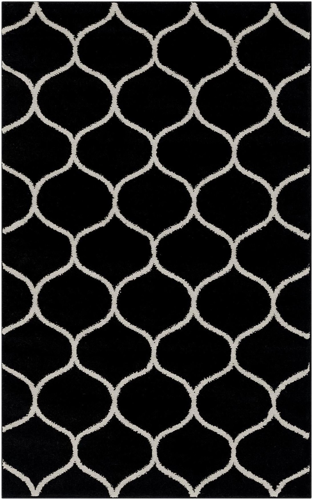 3' x 5' 3 Ingram · Lattice rug, black and ivory