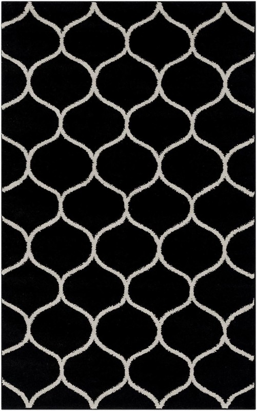 3' x 5' 3 Ingram · Lattice rug, black and ivory