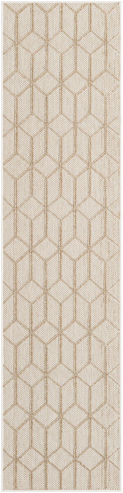 2' x 8' Jasper · Geometric diamond Outdoor Rug, beige and cream