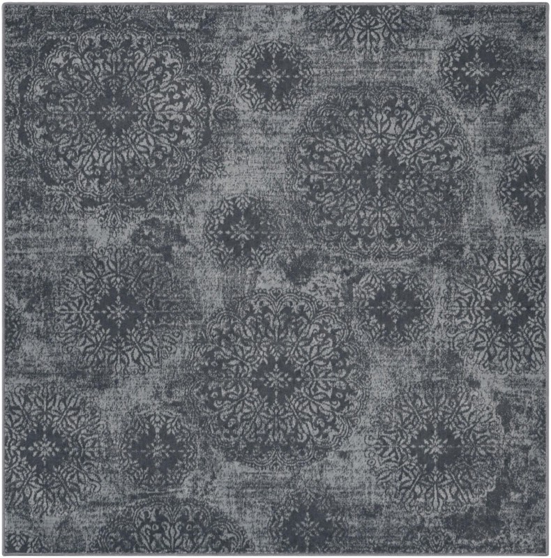 Blakemore · Distressed medallion rug, slate and grey