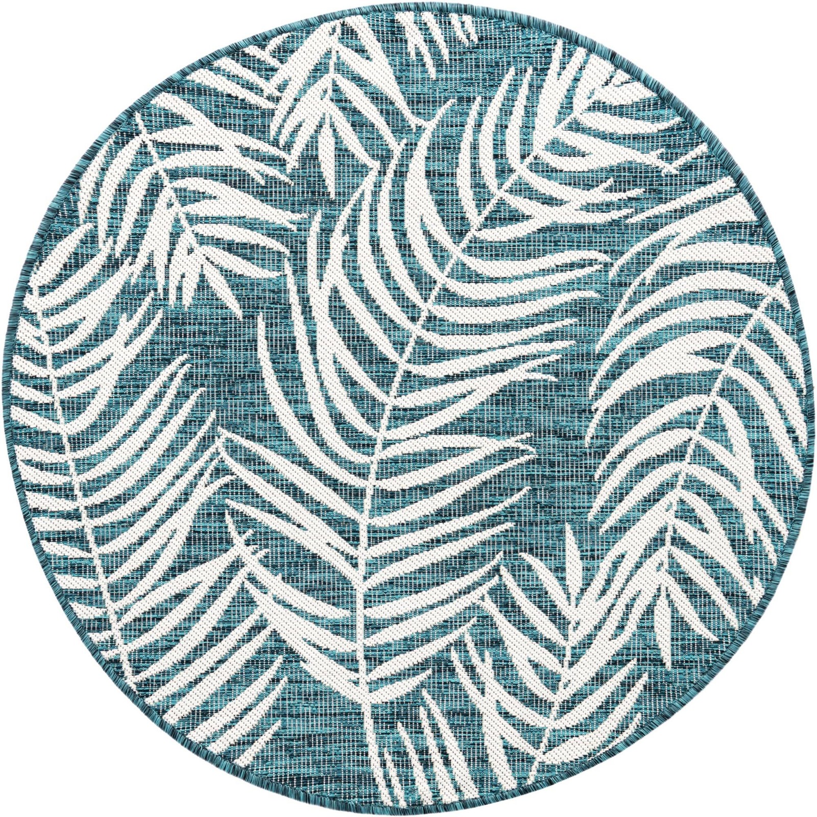 4' x 4' Moody · Floral / botanical Outdoor Rug, teal