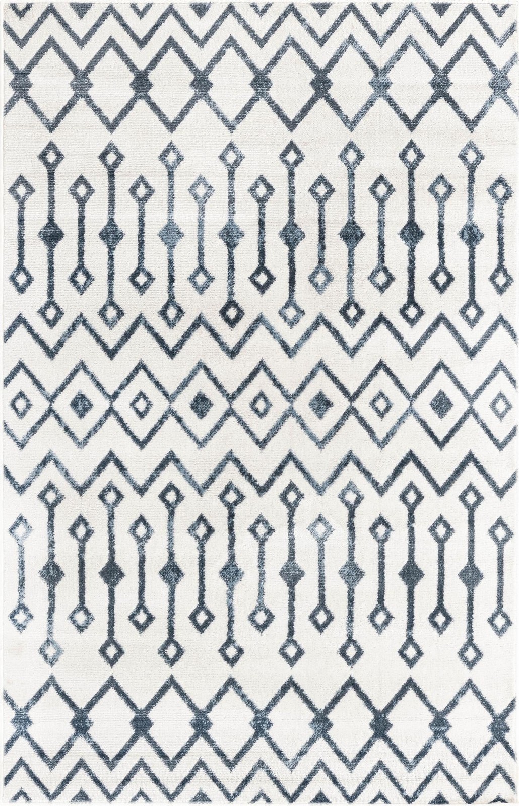 4' x 6' Eugene · Geometric rug, white and navy