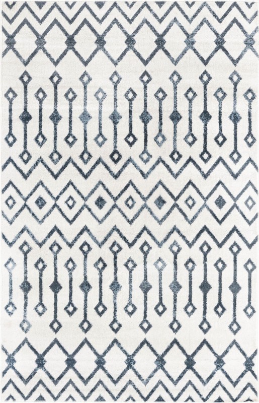 4' x 6' Eugene · Geometric rug, white and navy