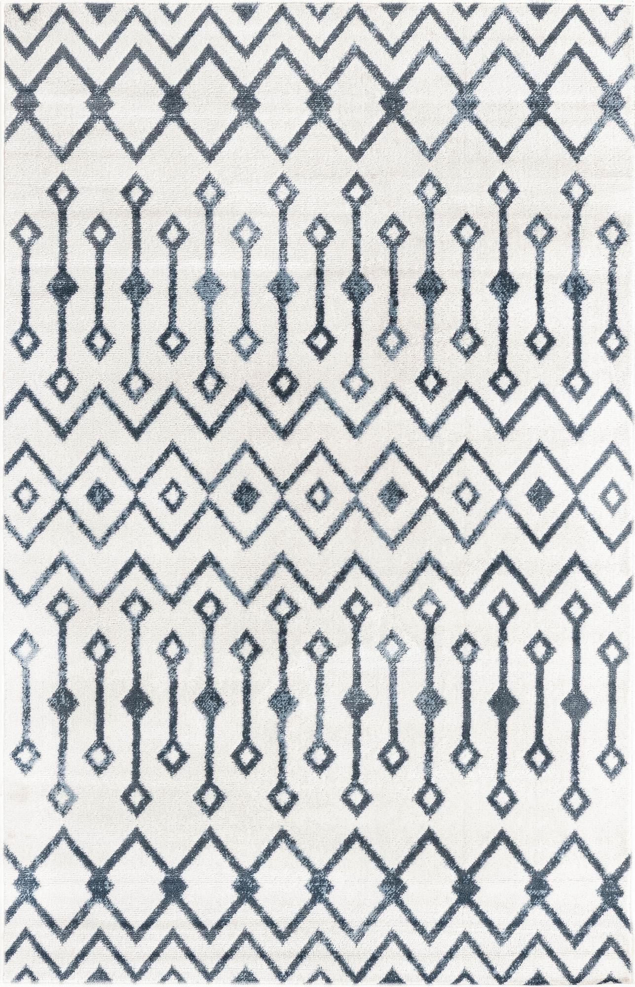 4' x 6' Eugene · Geometric rug, white and navy