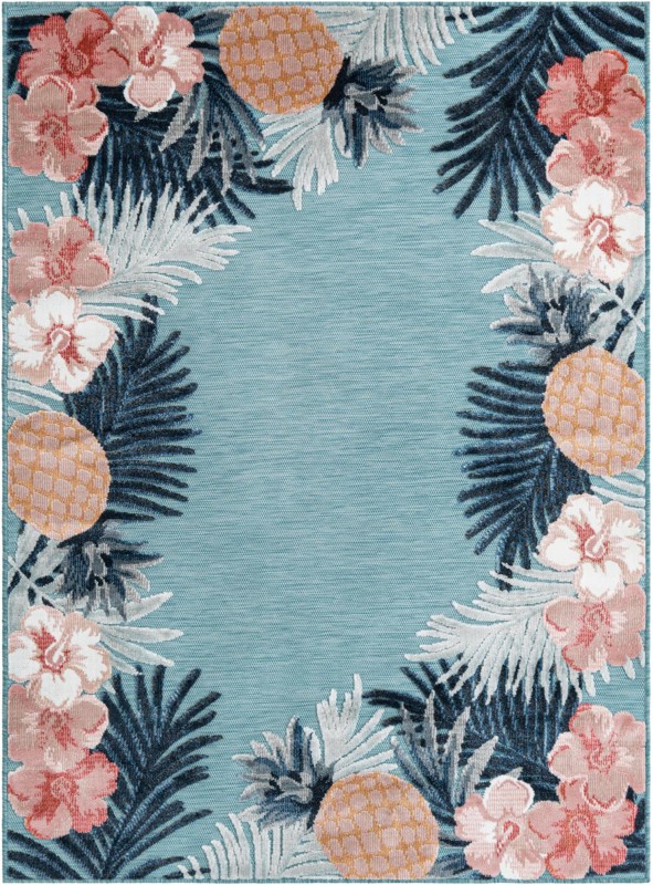 Kirwan · Border Outdoor Rug, blue