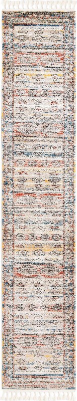 Calla · Faded striped rug, ivory and blue