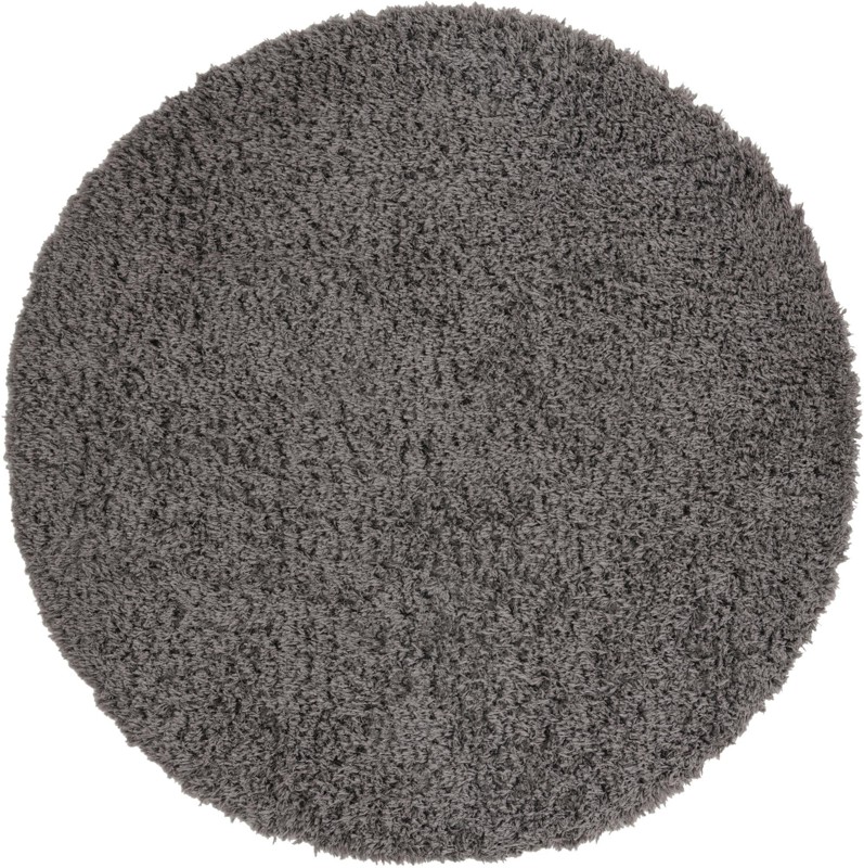 6' 7 x 6' 7 Olympia · Solid shag rug, smoke gray