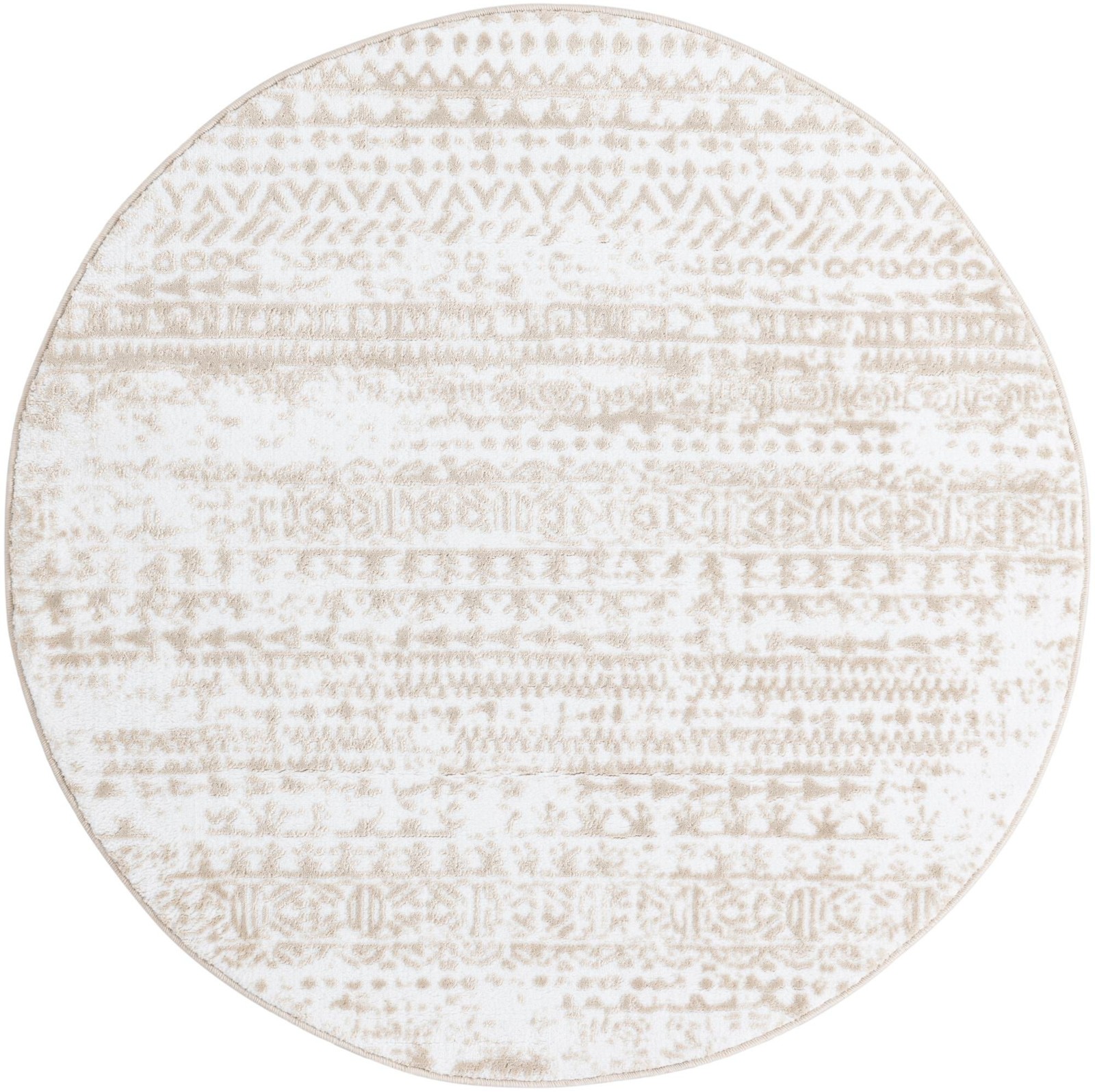 4' x 4' Gleason · Geometric rug, snow white