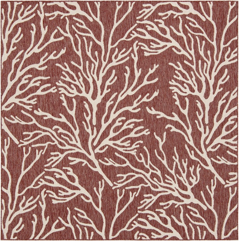 Northfield · Floral / botanical Outdoor Rug, rust red