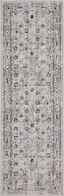2' x 6' Carson · Border rug, grey