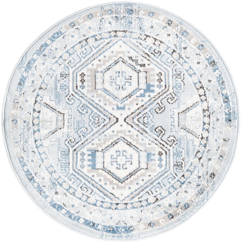 Harmon · Border rug, aqua blue