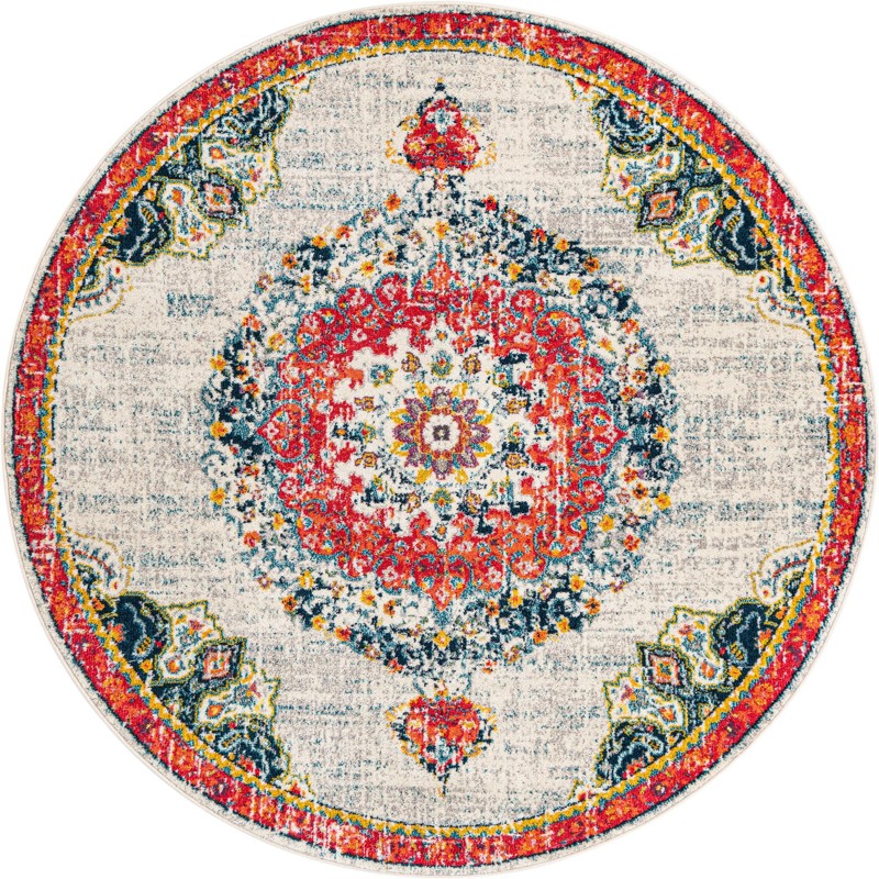 7' 10 x 7' 10 Amberley · Border rug, ivory