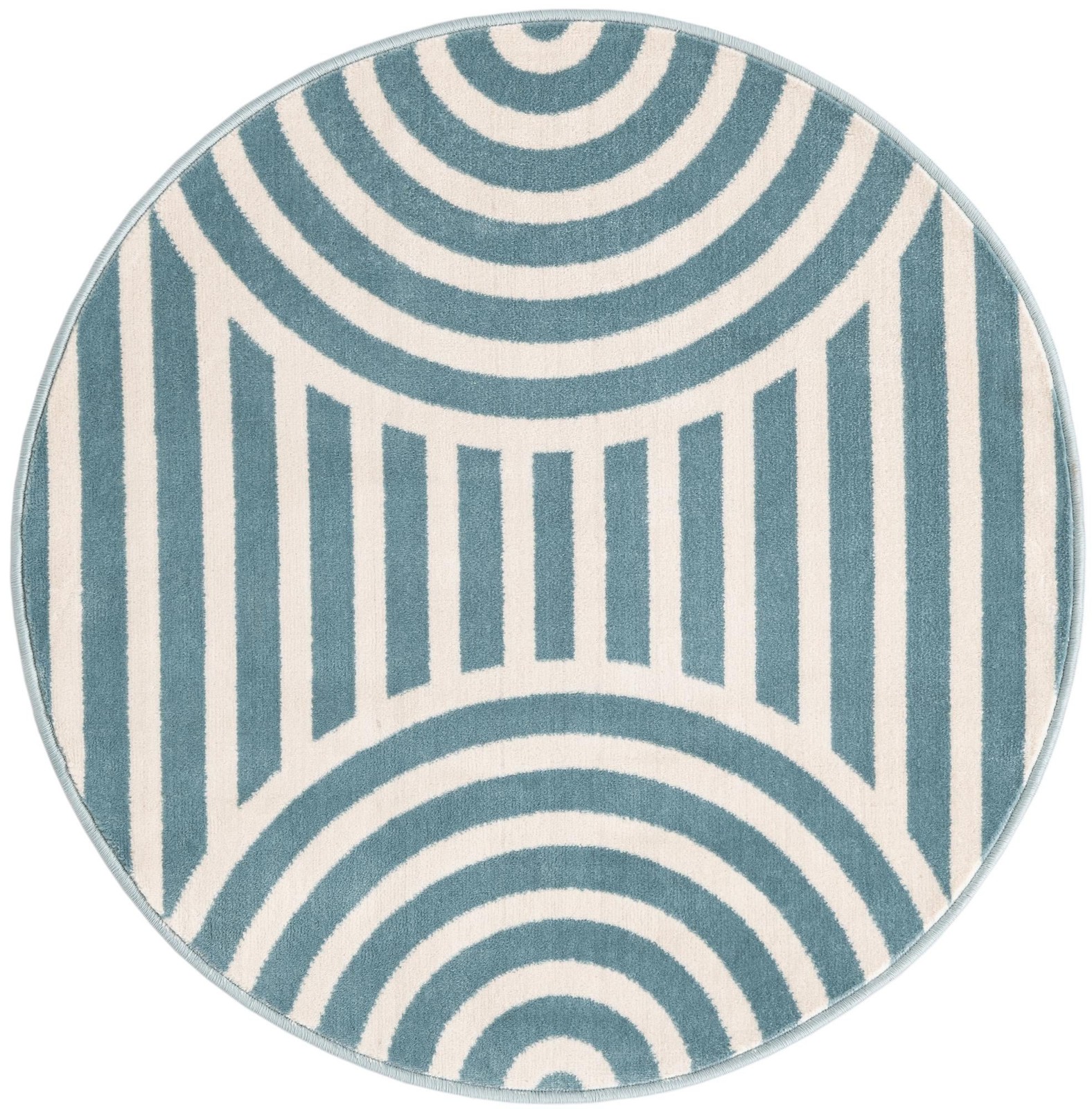 3' x 3' Nye · Geometric rug, sky blue