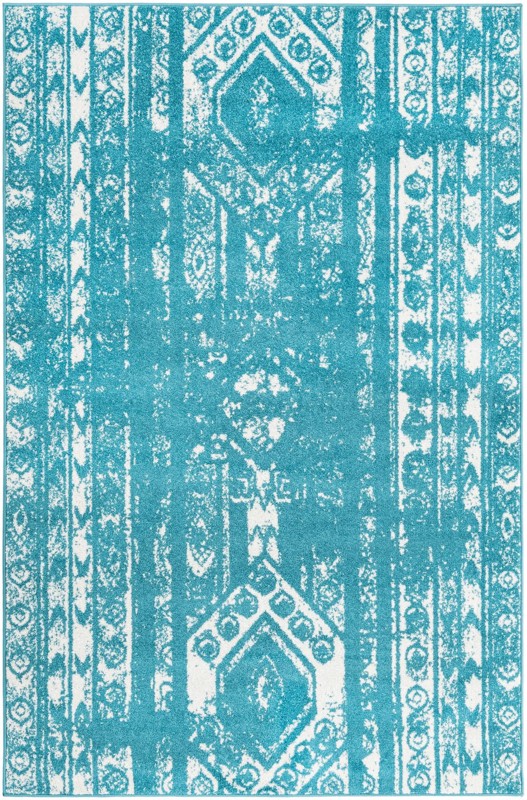 5' 3 x 8' Underhill · Diamond rug, turquoise