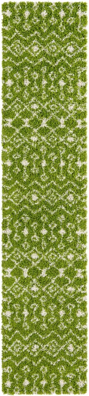 2' 7 x 12' Bayley · Diamond Shag Rug, green