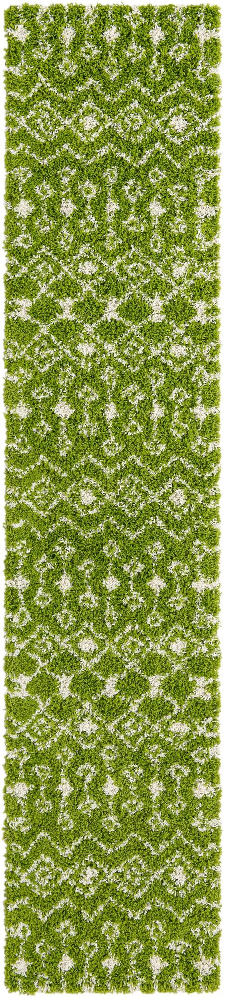 2' 7 x 12' Bayley · Diamond Shag Rug, green