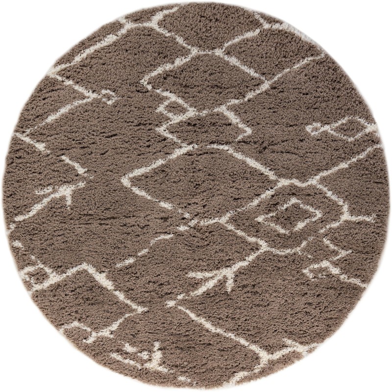 Bramblewood · Diamond shag rug, khaki and ivory