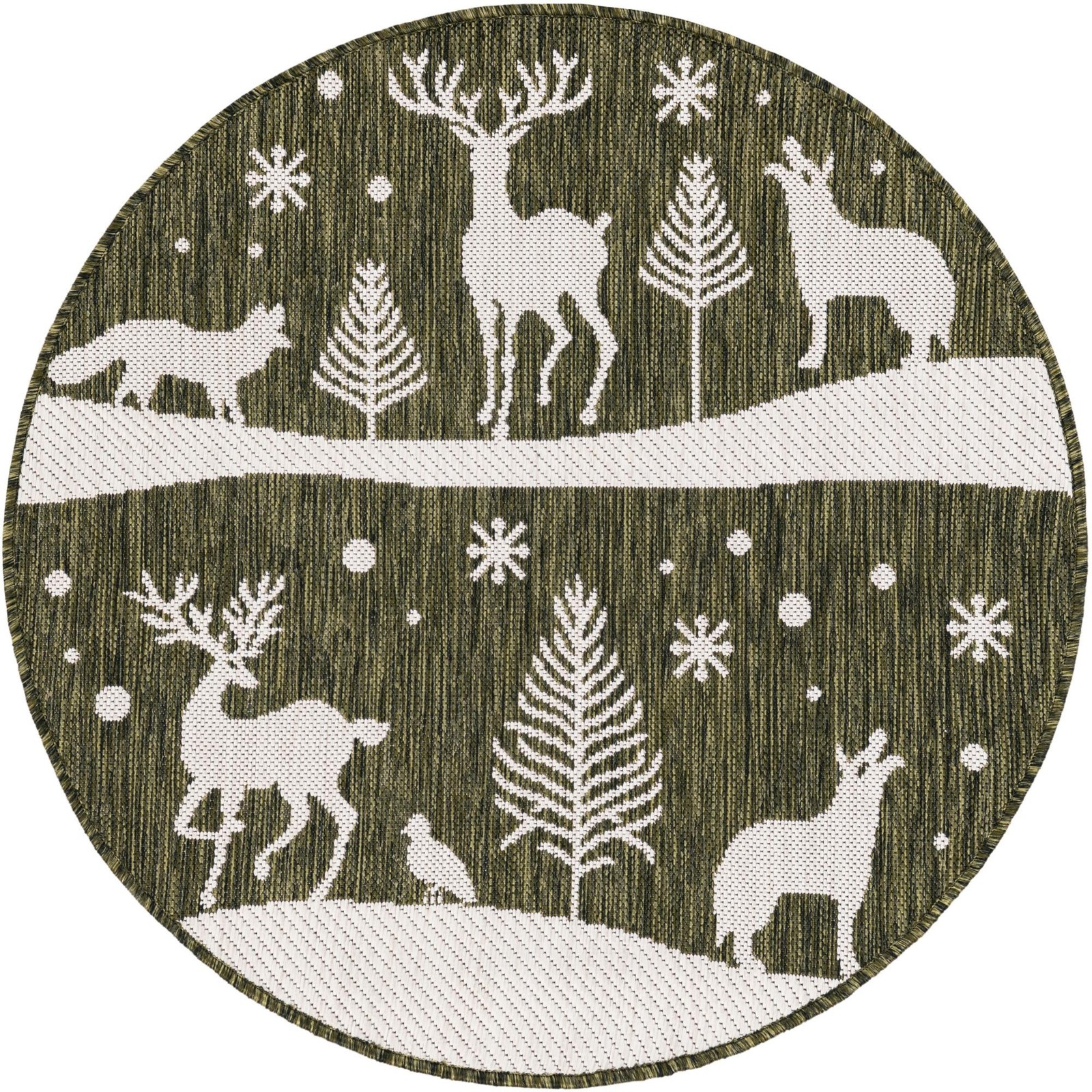 3' x 3' Cashel · Pictoral Outdoor Rug, green