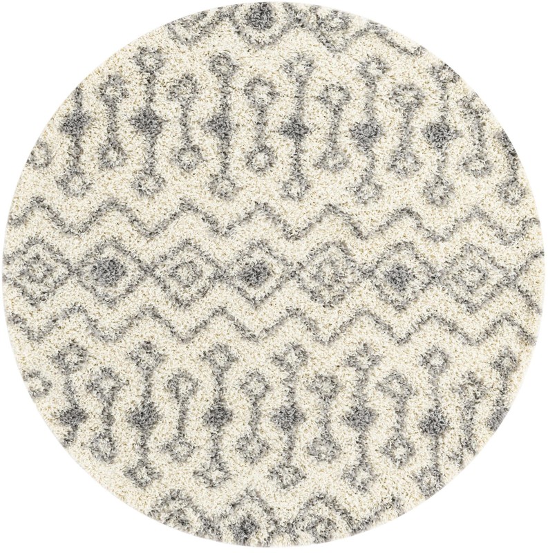 5' 3 x 5' 3 Bayley · Chevron Shag Rug, ivory