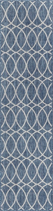 2' x 8' Atkins · Geometric Outdoor Rug, blue