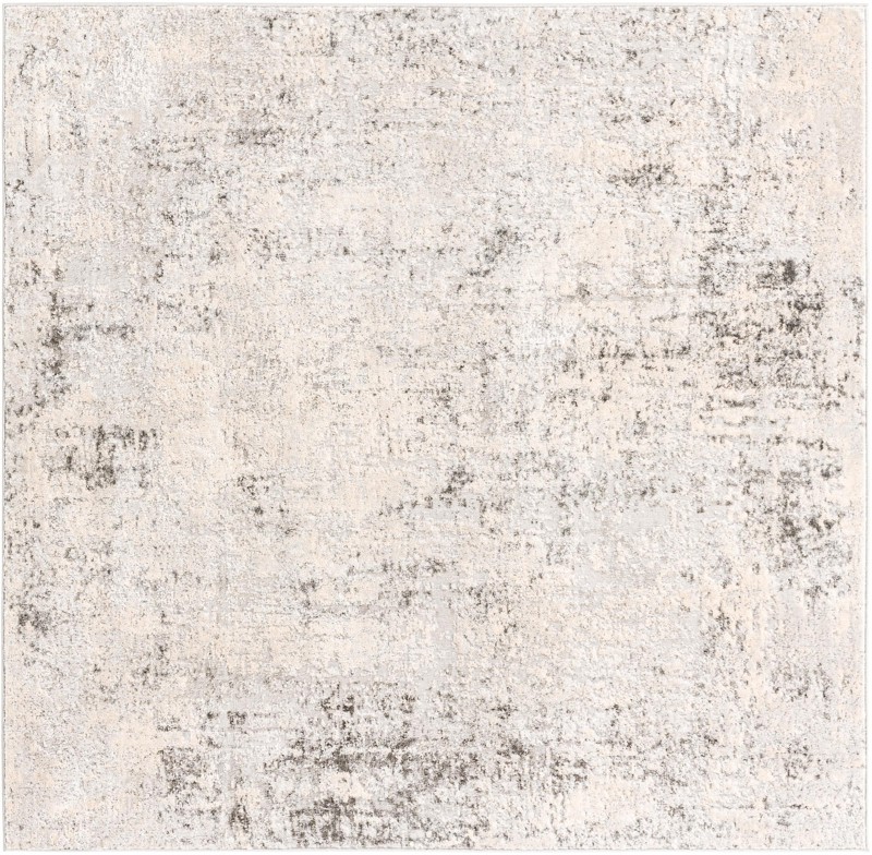 6' x 6' Stanton · Abstract rug, silver and ivory