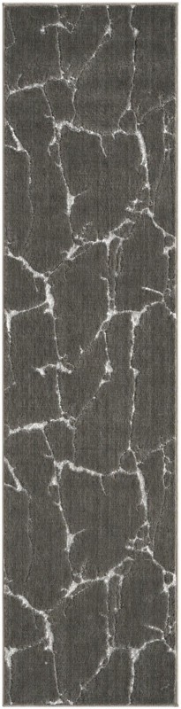 2' x 8' Ravenhill · Abstract rug, gray and silver