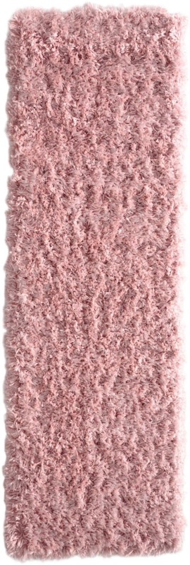 2' x 6' Olympia · Solid shag runner rug, blush pink