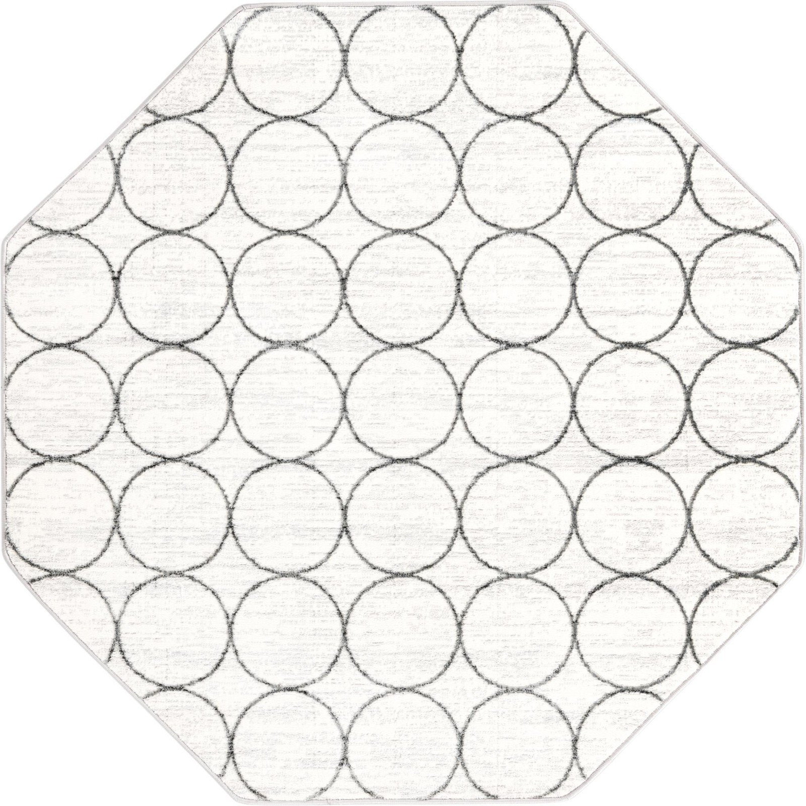 5' 3 x 5' 3 Corvallis · Geometric lattice rug, white and gray