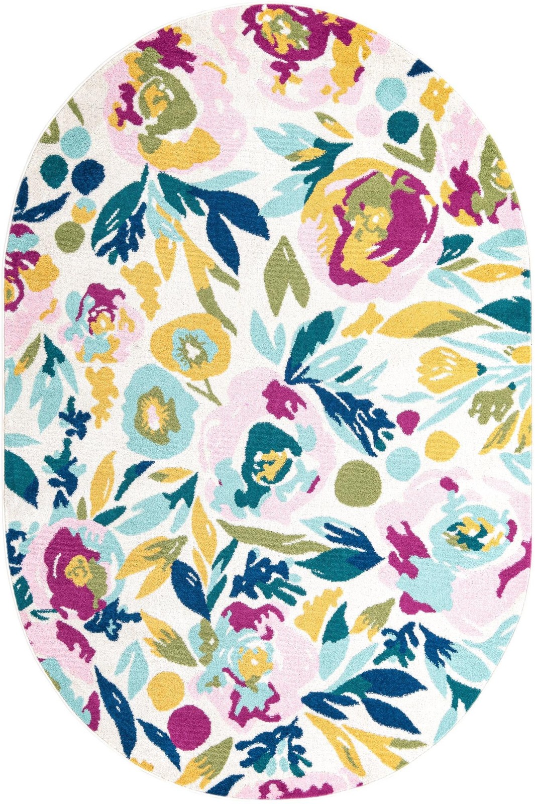 6' x 9' Millicent · Floral / botanical rug, white