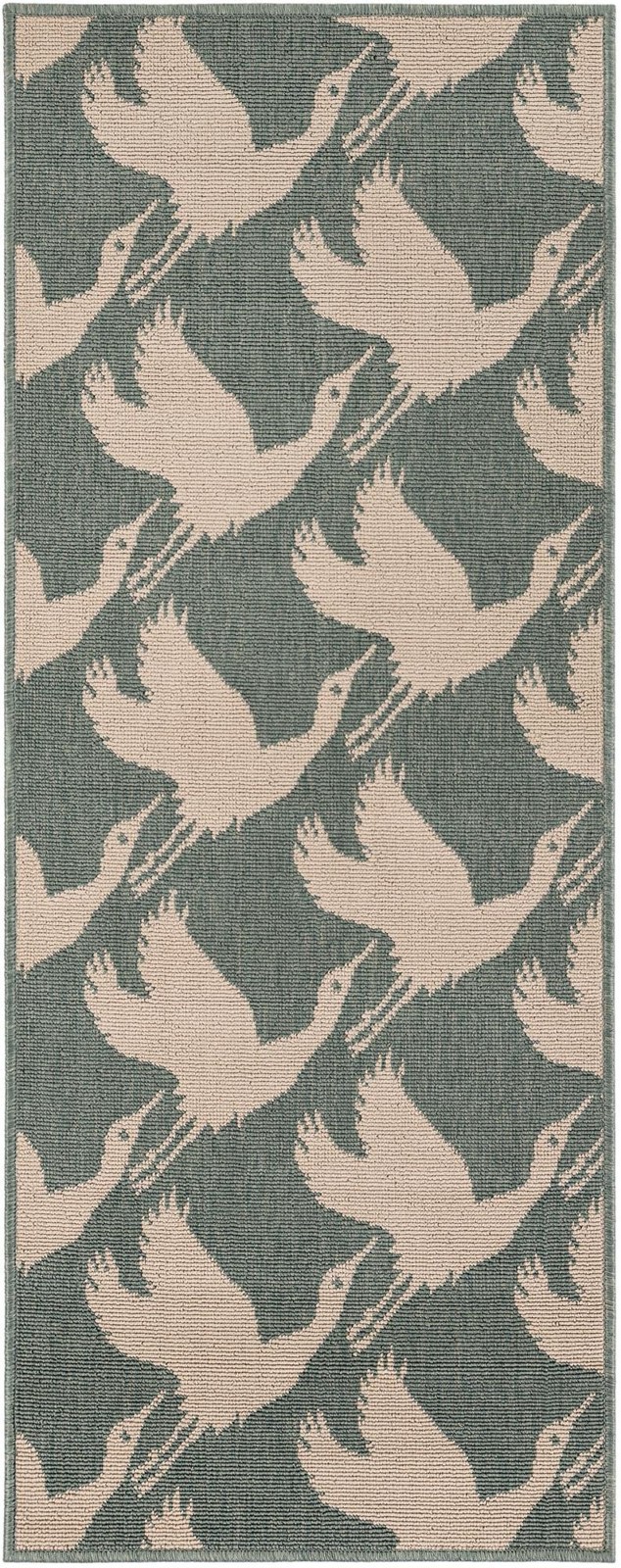 2' x 5' Hanover · Pictoral Outdoor Rug, stone blue