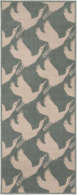 Hanover · Pictoral Outdoor Rug, stone blue