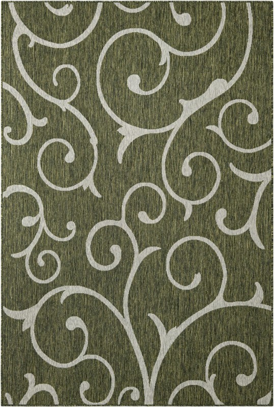 Shale · Floral / botanical Outdoor Rug, green