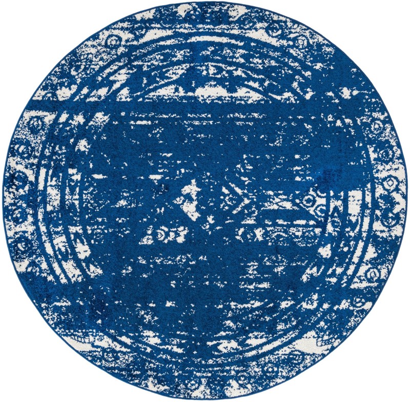 6' x 6' Underhill · Tribal rug, navy and ivory
