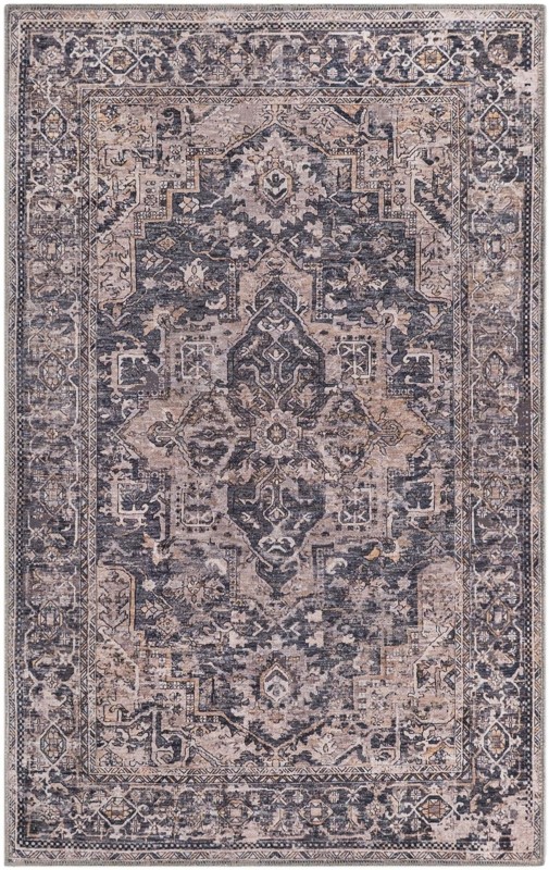 3' 3 x 5' 3 Watkins · Border rug, blue and ivory