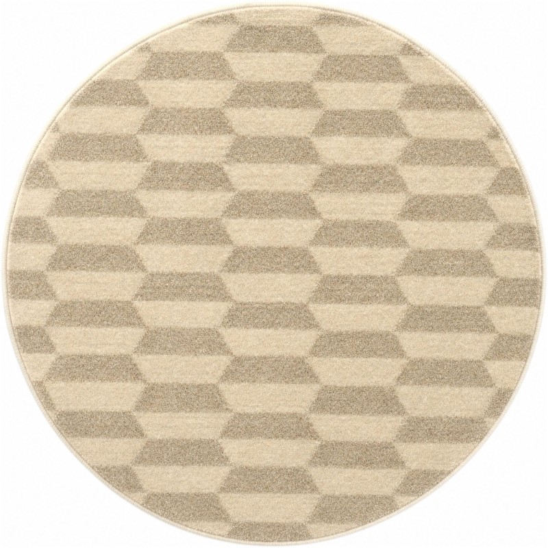 3' x 3' Sidney · Geometric rug, ivory and light brown