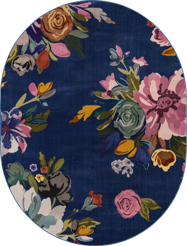 7' 10 x 10' Hastings · Floral / botanical rug, blue
