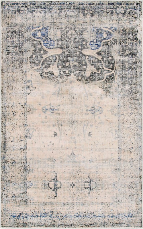 5' x 8' Holden · Border rug, gray