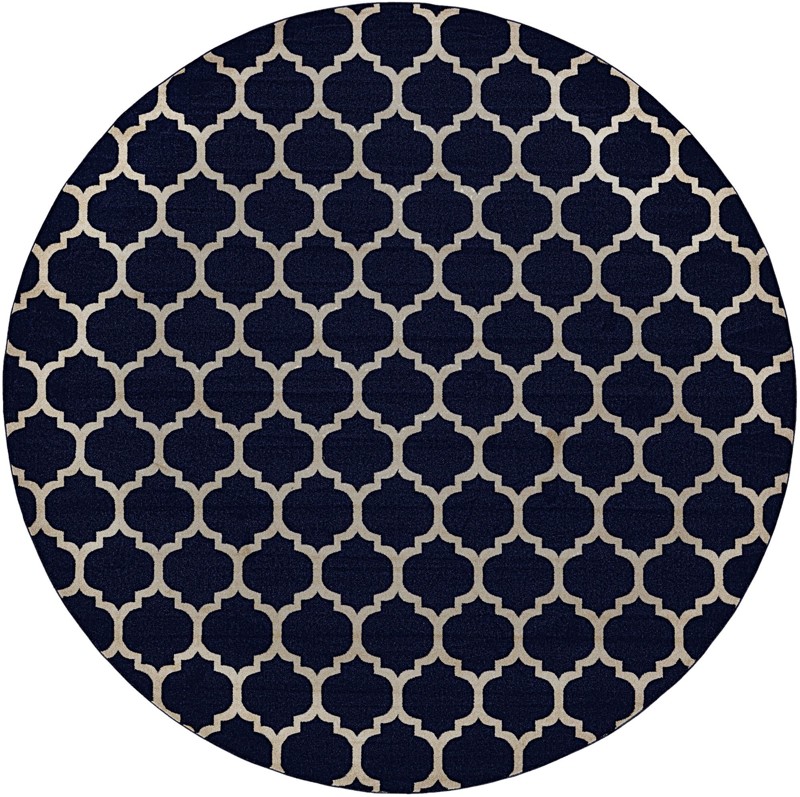 12' 2 x 12' 2 Arkwright · Geometric trellis rug, navy and ivory