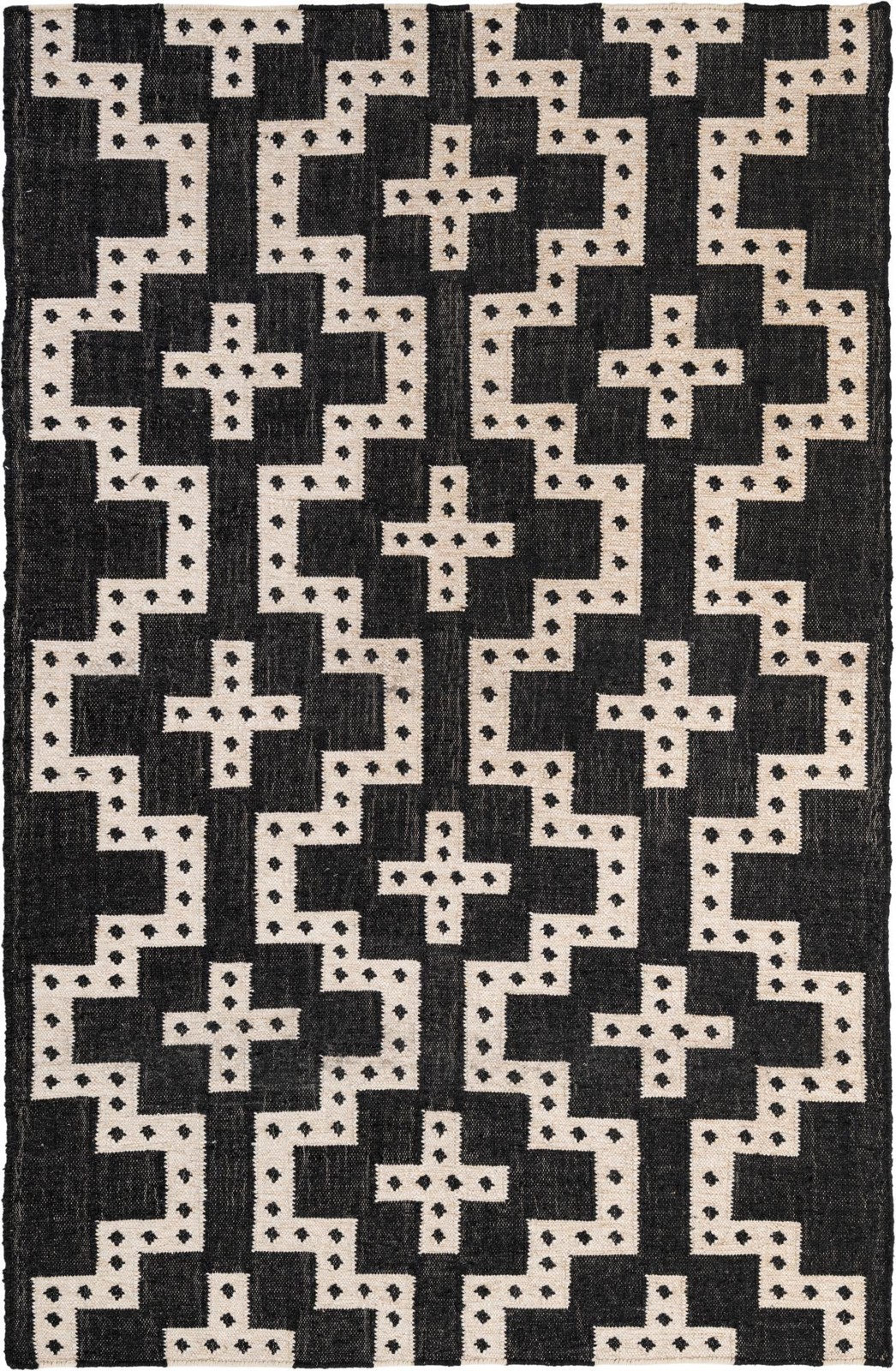 5' 1 x 8' Earley · Geometric Wool Rug, black and white