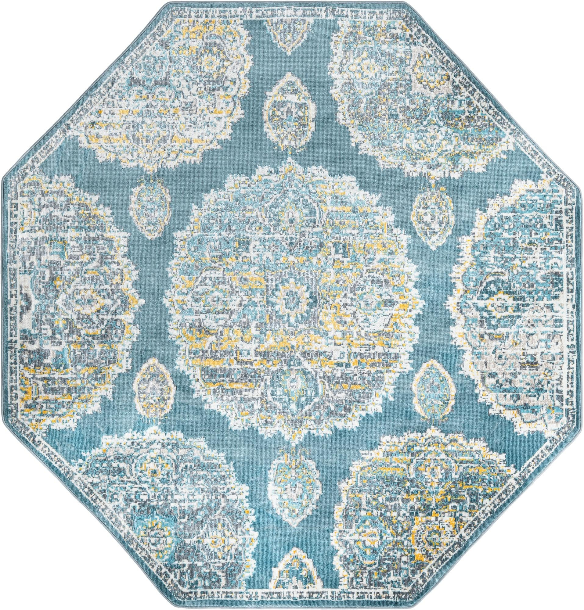 6' x 6' Mather · Medallion rug, gray