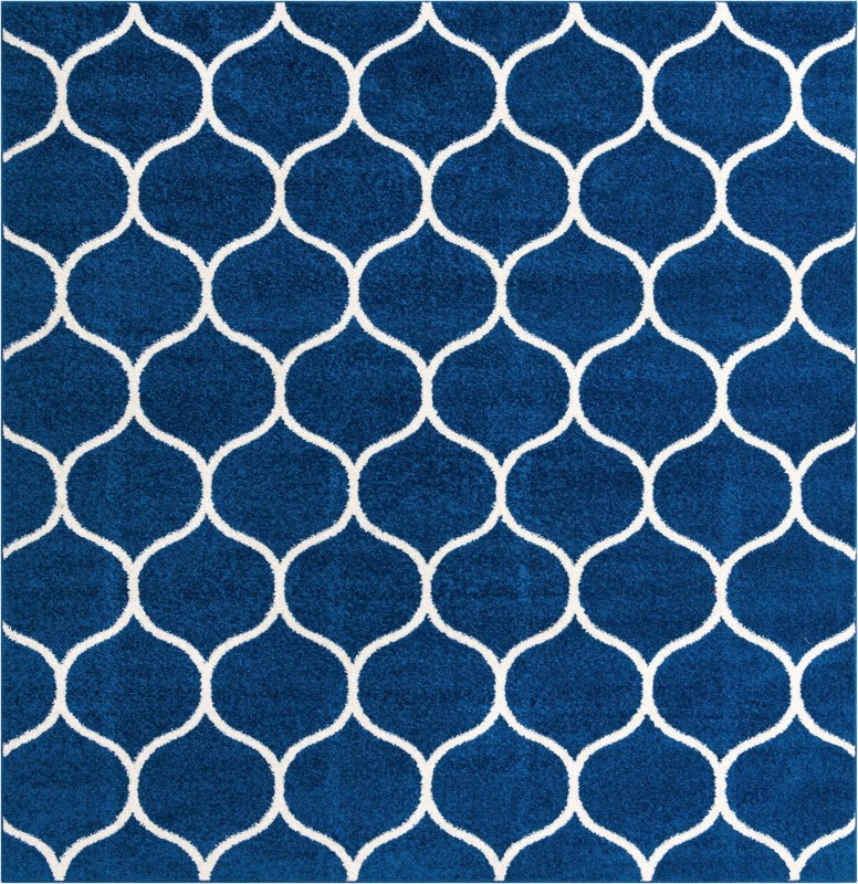5' 3 x 5' 3 Ingram · Lattice rug, navy and ivory