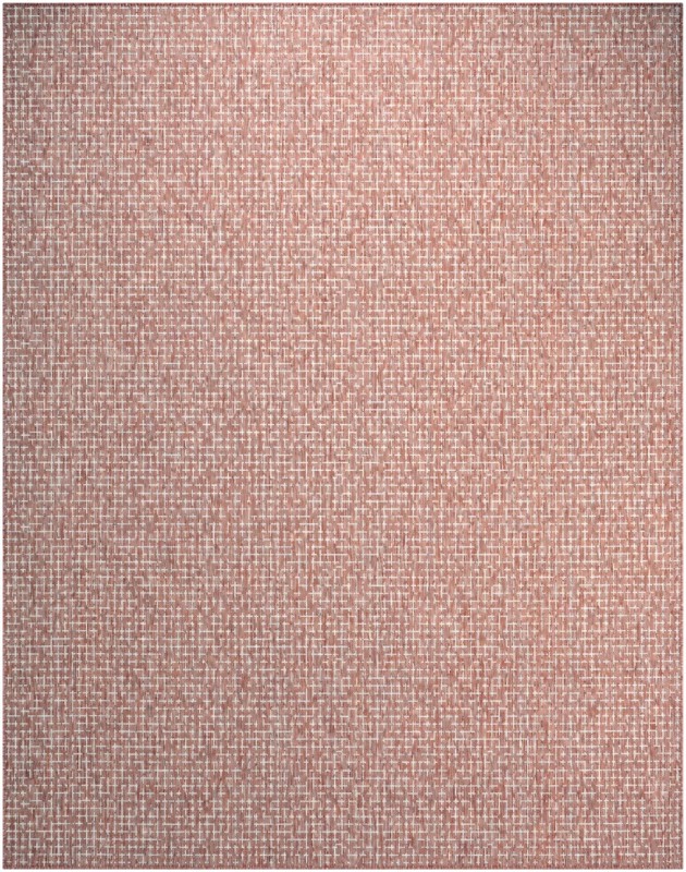 7' 10 x 10' Loam · Geometric Outdoor Rug, rust red