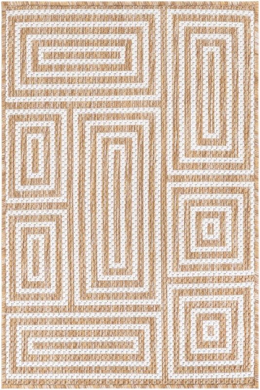 2' x 3' Cumberland · Geometric Outdoor Rug, taupe