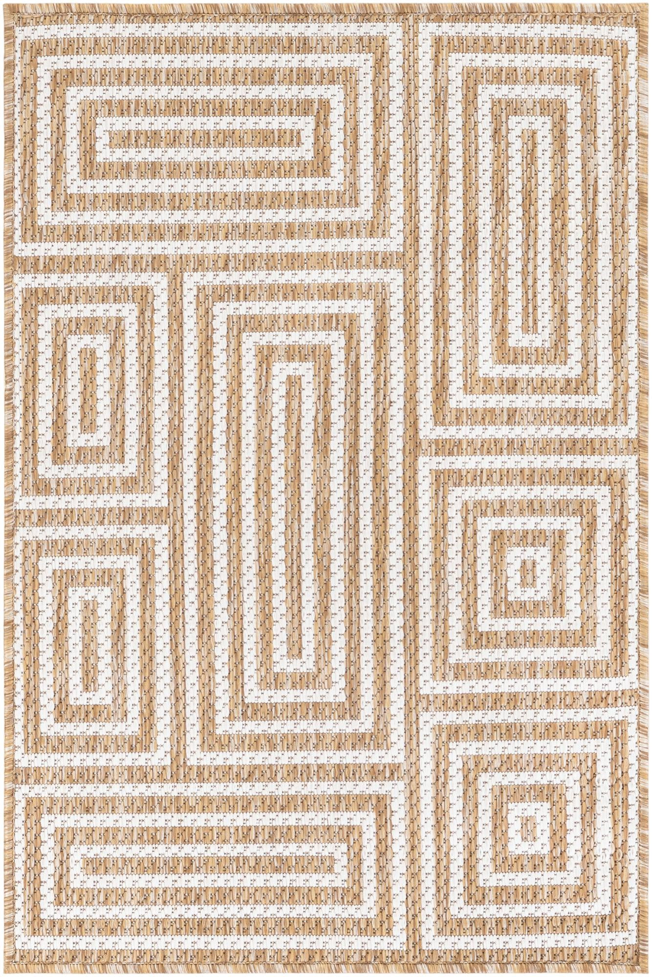 2' x 3' Cumberland · Geometric Outdoor Rug, taupe