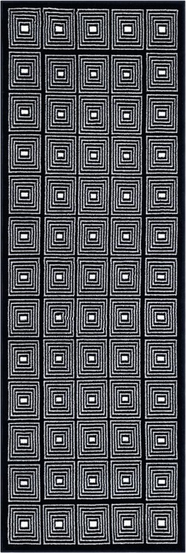 Atwood · Border rug, midnight blue