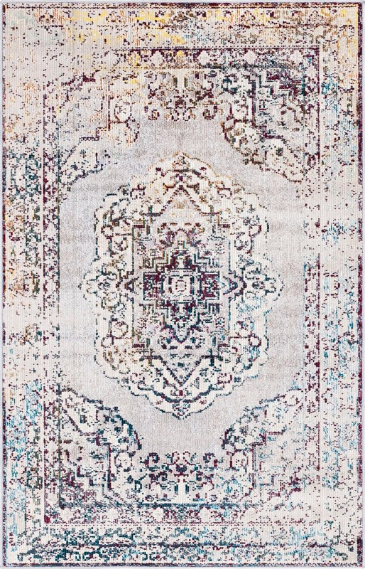4' x 6' Wilkins · Medallion rug, gray